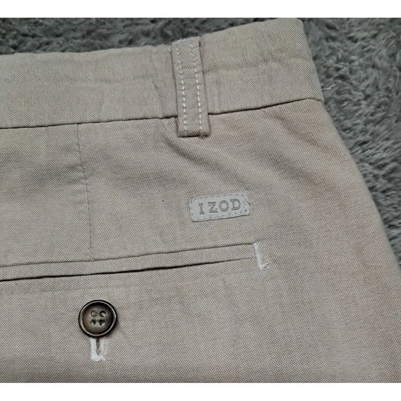 IZOD Shorts Mens Sz 36 Khaki Dress Chino Work Pockets Golf Cargo Office Church - Picture 10 of 11